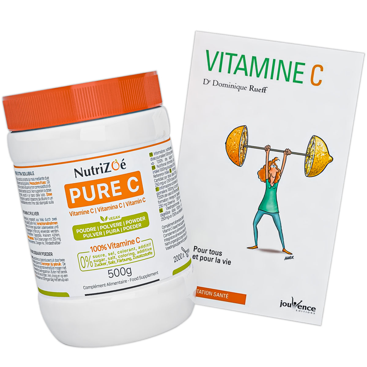 Pack découverte 1x500gr Vitamine C  + Livre du Dr Rueff