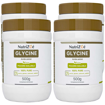 Glycine en poudre |Pack 4 Pots 500g 