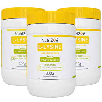 Lysine en Poudre |Pack 3 Pots 300 g 