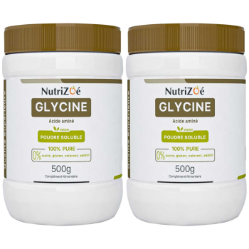 Glycine en poudre |Pack 2 Pots 500g 