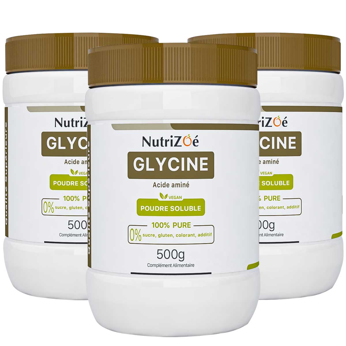 Glycine en poudre |Pack 3 Pots 500g 