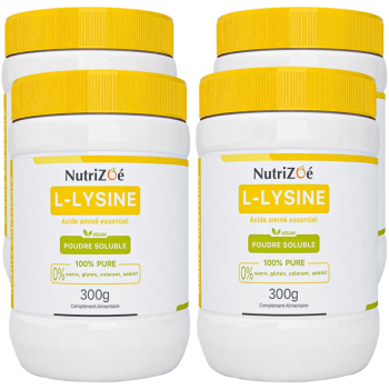 Lysine en Poudre |Pack 4 Pots x 300 g 